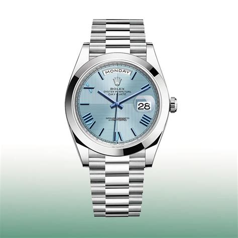 rolex silver blue face